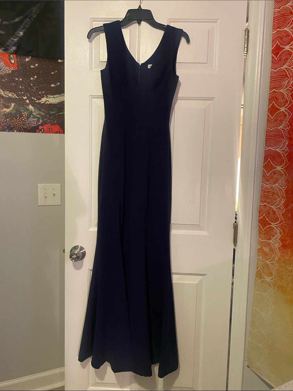 Dress the Population Elegant Navy V-Neck Maxi Dress